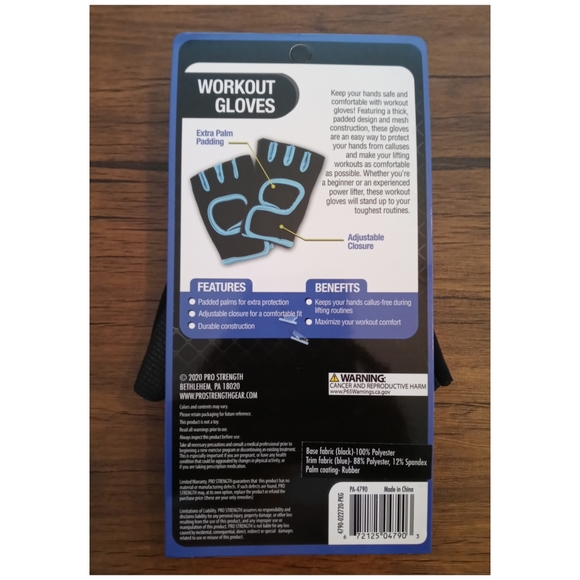 Pro Strength Women's Size M Workout Gloves Padded Palms Weight Lifting Gloves. - Picture 3 of 5